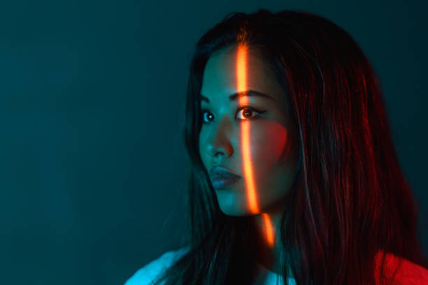 Editorial portrait with directional studio lighting